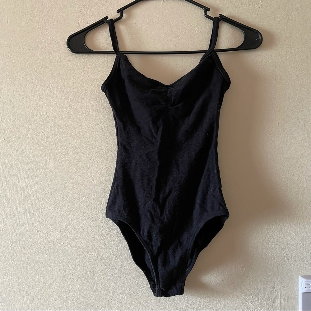 LAST CHANCE ✨Black Cami Pinch Front S Leotard✨